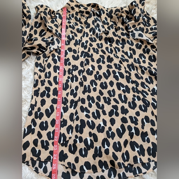 Kate spade forest feline tie neck leapord promint blouse - Picture 6 of 7